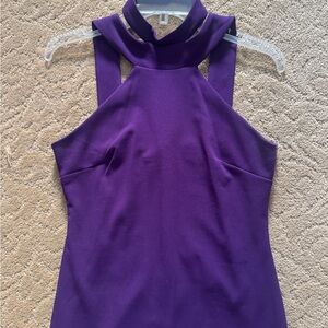 bebe Elegant Purple Halter Dress